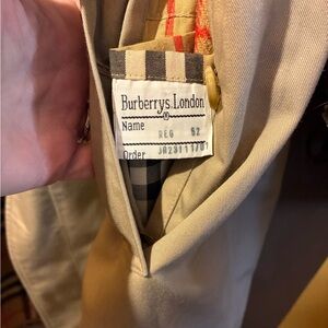 Burberry Vintage 52R (Regular) Trench Coat W/ Zippered Wool Liner 1980s